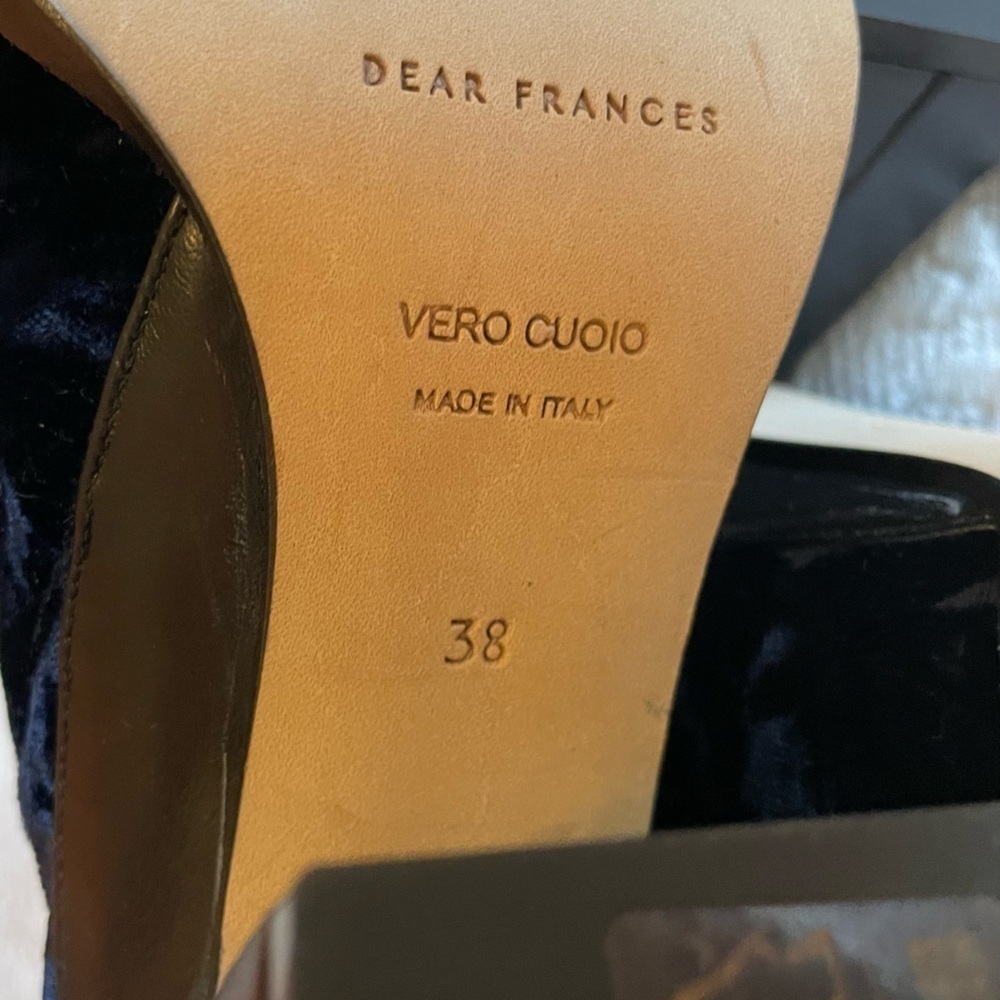 Dear Frances blue crushed velvet spirit boots. NWOT - Picture 5 of 8